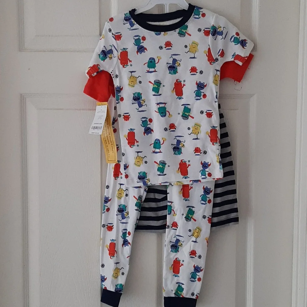NWT 5T (3) 4 Piece Carters Pajama Sets